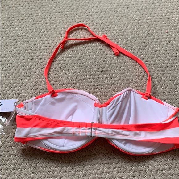 NEW Bikini Village Bikini orange/white Lg top - Picture 2 of 11